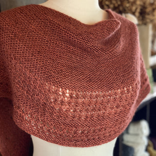 Rosewater Shawl in Lady Slipper Fingering weight alpaca yarn