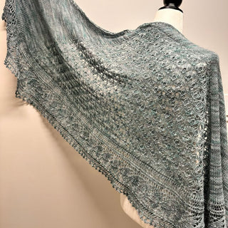 The Holbrook Shawl displayed on a mannequin
