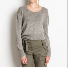 Load image into Gallery viewer, Sweater knit with Blue Sky Fibers Alpaca Silk yarn available at Green Gable Alpacas in Prince Edward Island.
