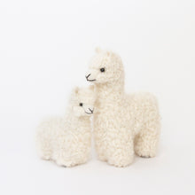 Load image into Gallery viewer, Alpaca plush toys, hand needle felted and made for Green Gable Alapcas; in white.
