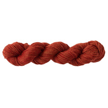 Load image into Gallery viewer, A skein of Green Gable Alpacas hand-dyed  Red Point bulky weight yarn in colour Wine.
